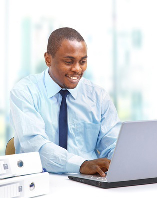 young man on laptop